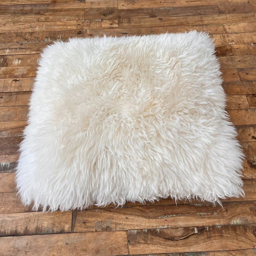Natural Sheepskin Throw Pillow 15" x 15"